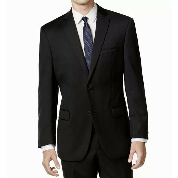 Louis Raphael Comfort Fit Suit Separate Jacket black Sz 46L two button vent - Picture 1 of 12